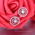 Wholesale fashion women earrings cz stone cute style rhodium plated earrings free sample